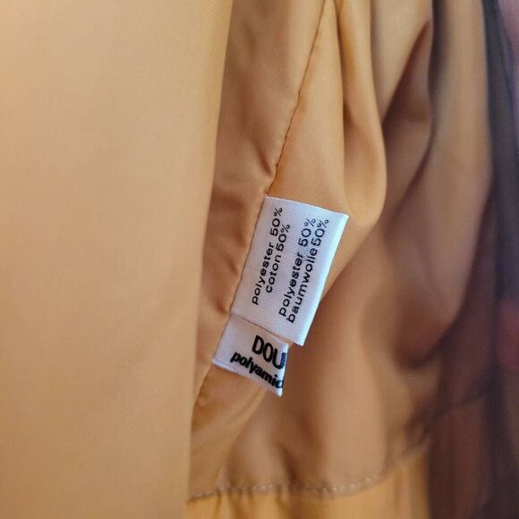 Vintage Blizzand Made in France Hooded Trench Coat Camel Tan Long Cotton Blend 7 - Picture 10 of 10